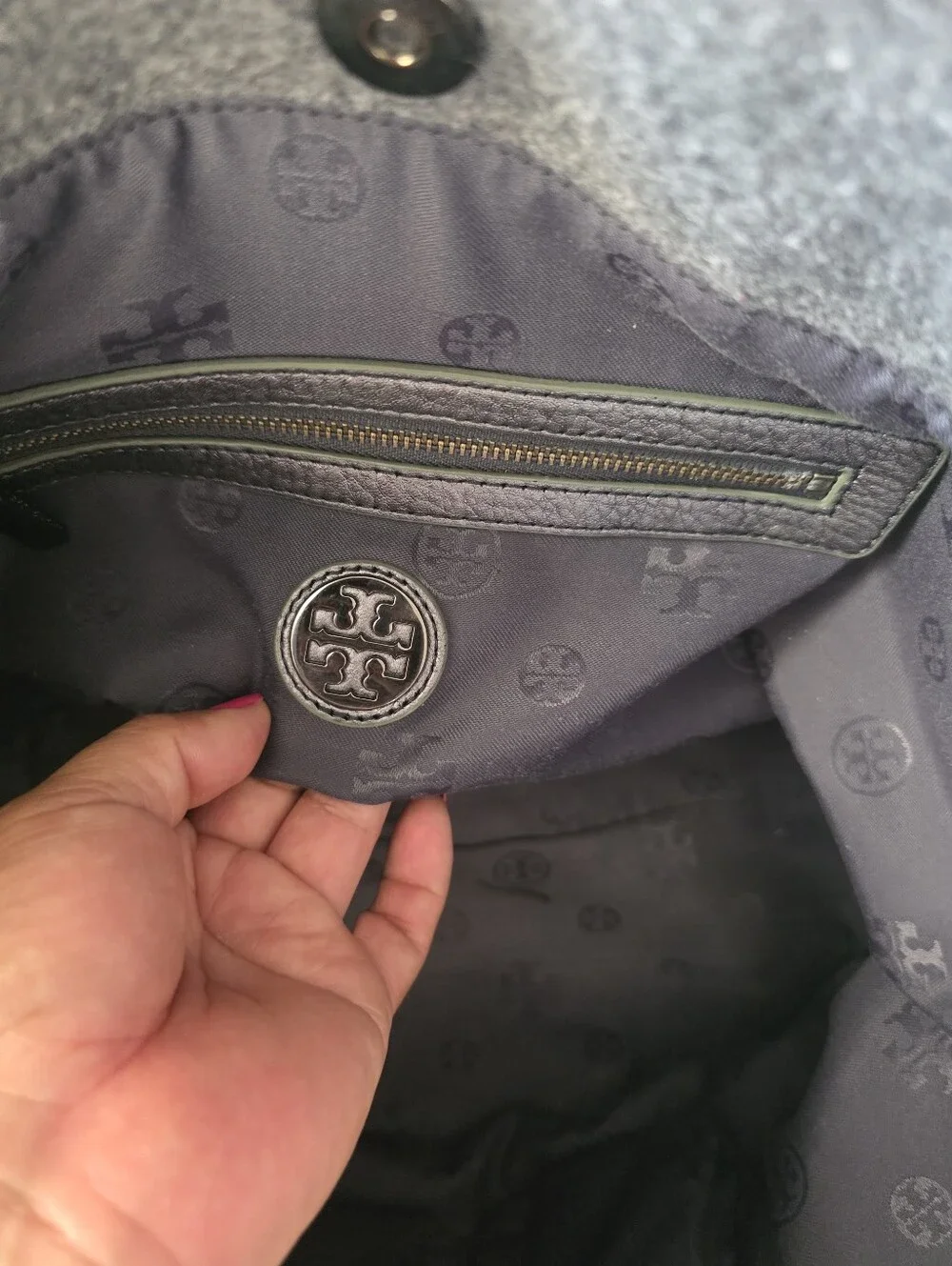 Tory Burch Emma Wool/Leather Tote